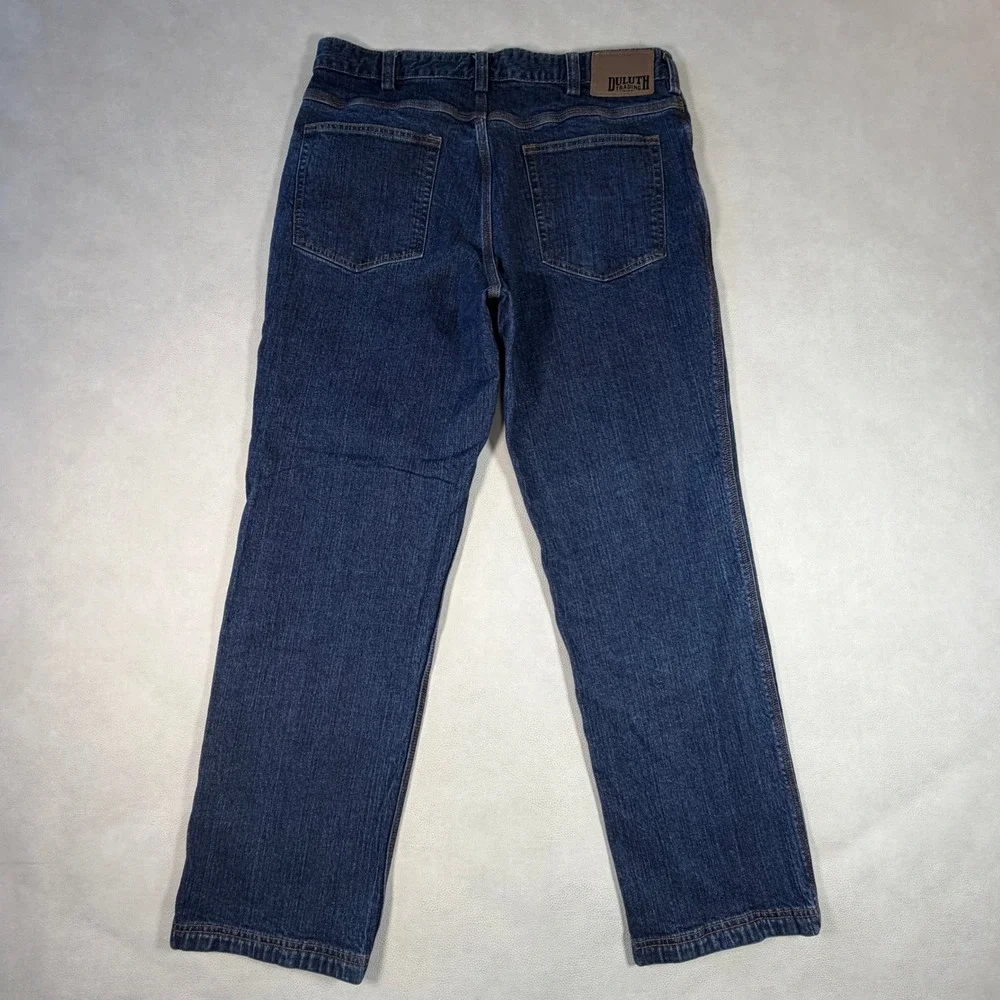 Duluth Trading Co Flex Ballroom Jeans Mens 36x32 Dark Wash Straight Leg Denim